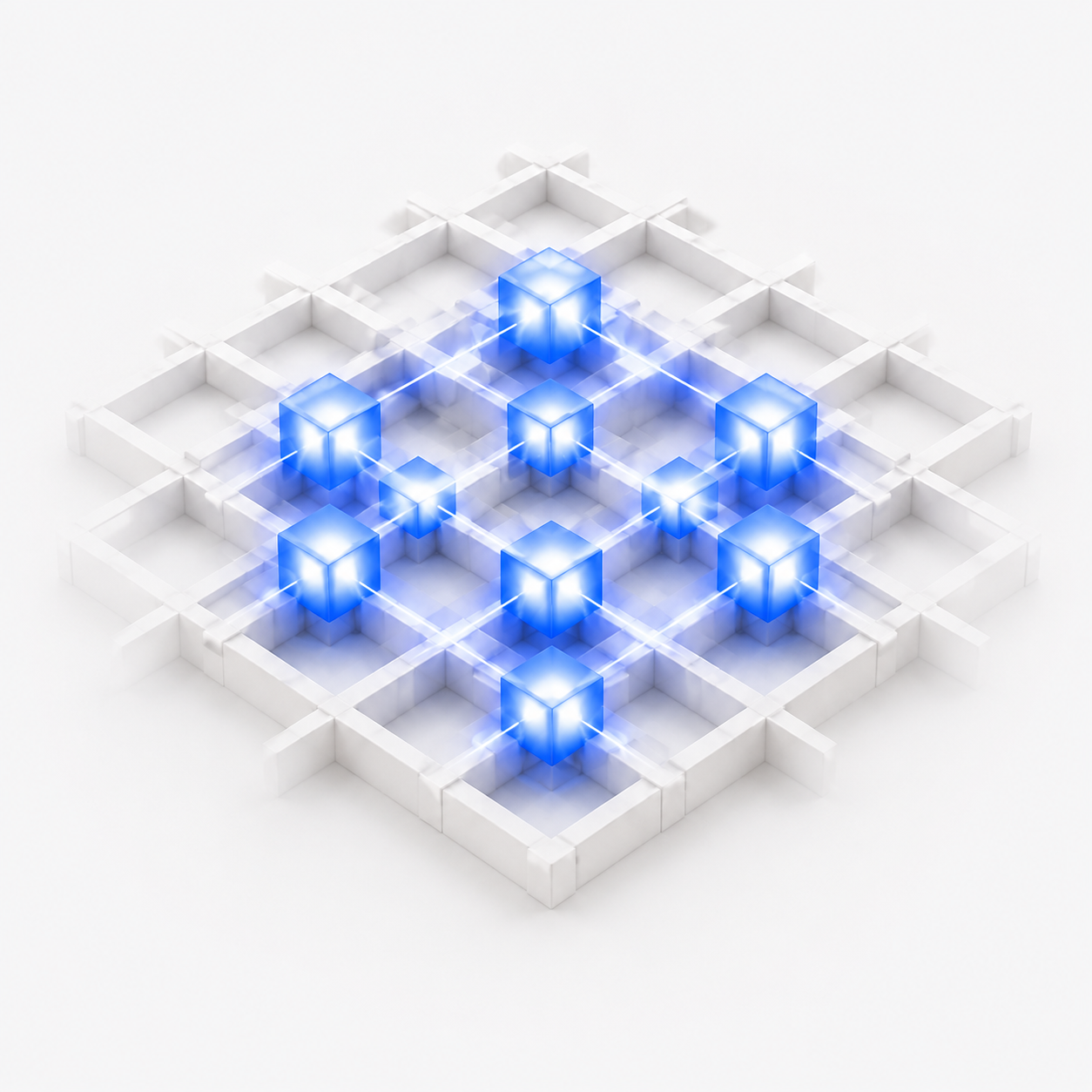 Render of state-local compute domains scattered across a grid