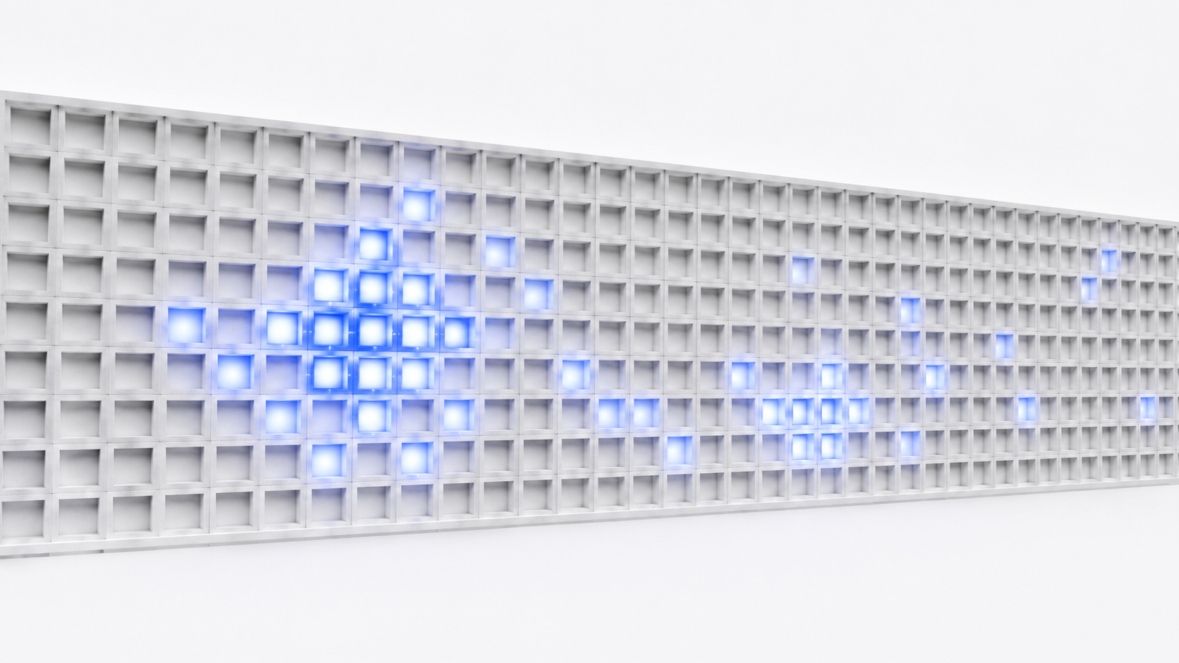 Render of a resident structural matrix with a glowing cross pattern